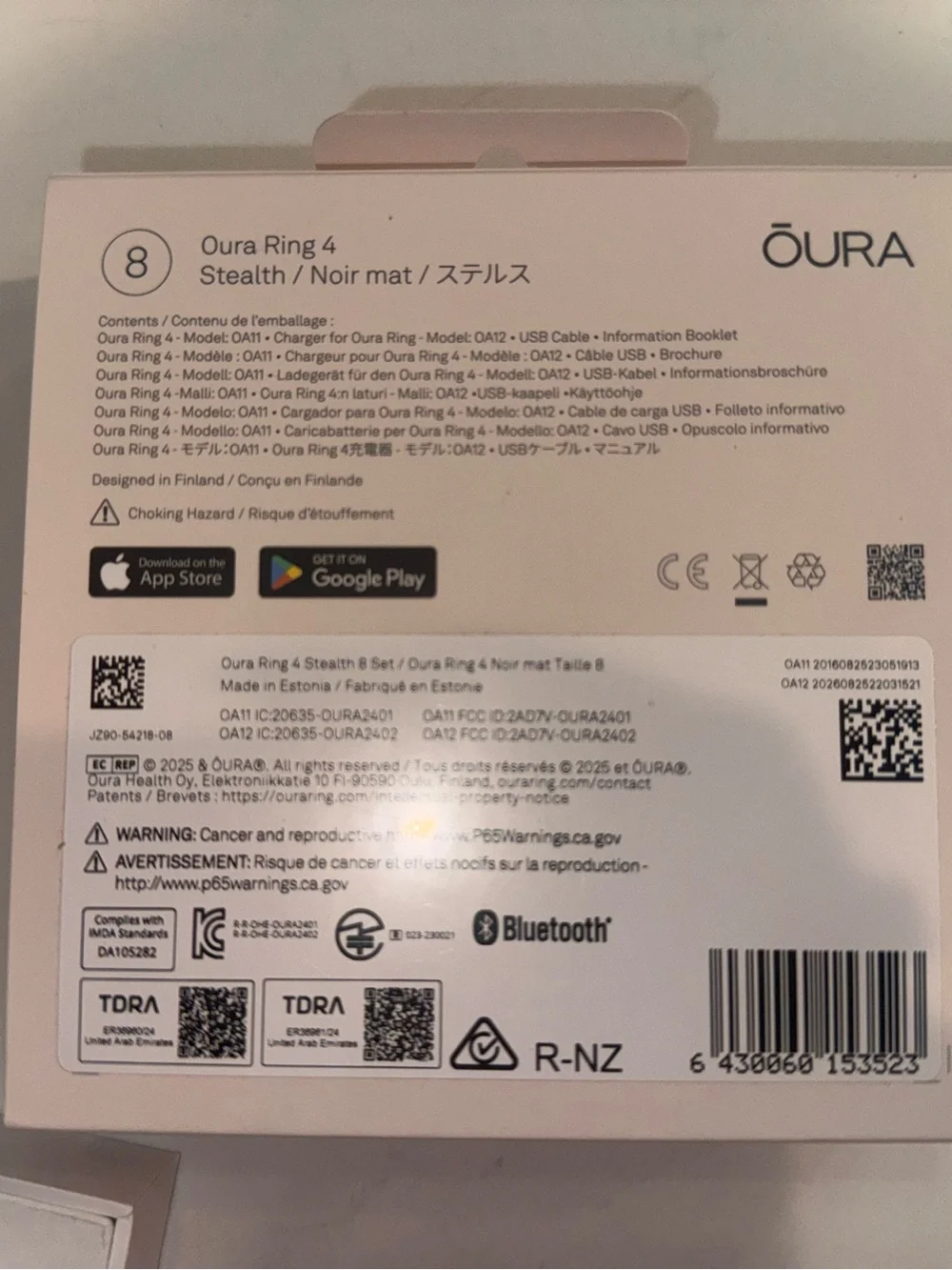 Oura Ring 4 Smart Ring - Stealth